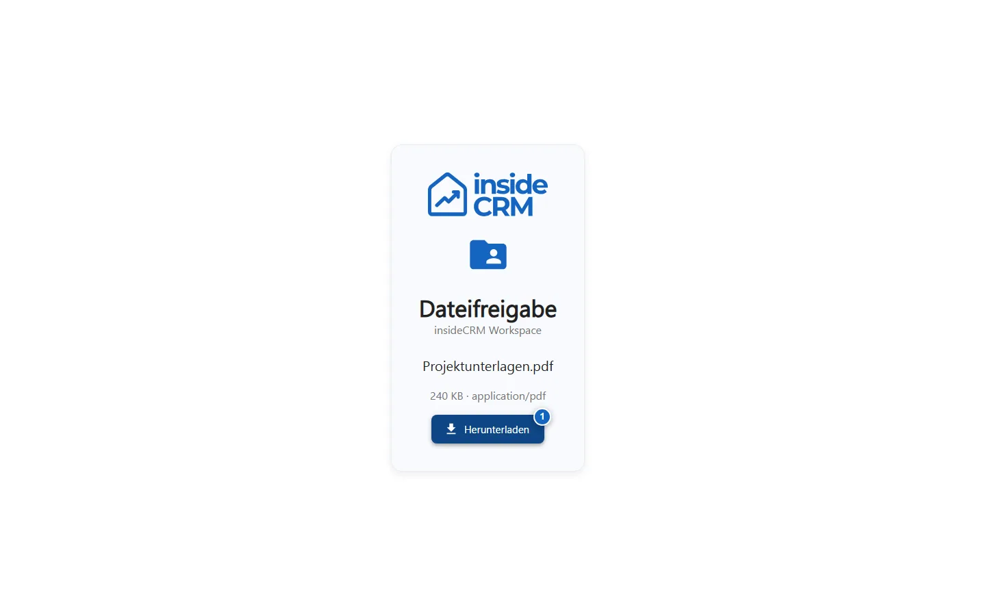Geöffnete geschützte Dateifreigabe mit Download-Aktion